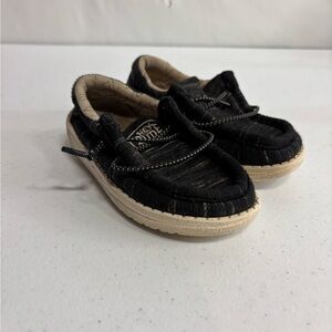 Hey Dude Wally Toddler Black Stretch Slip on Shoes Child Size 8